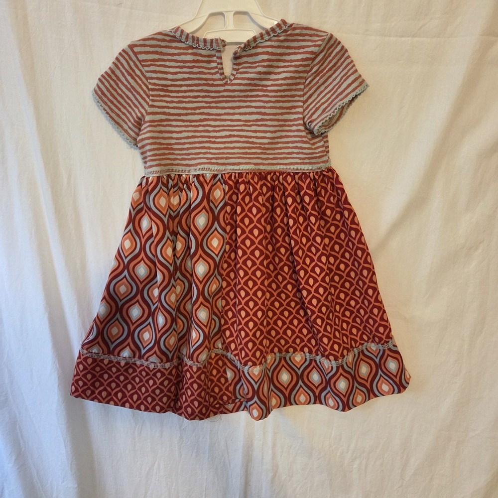 Bonnie Jean Toddler Girls Floral Red Peach Blue Dress‎ 3T - Picture 4 of 8